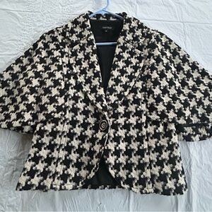 Karen Kane Black and Cream Houndstooth Blazer